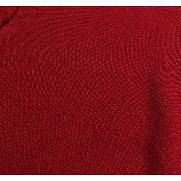 Vintage Izod Lacoste Sweater Women Large V Neck Pullover Knit Red Preppy 70s USA - Picture 7 of 9